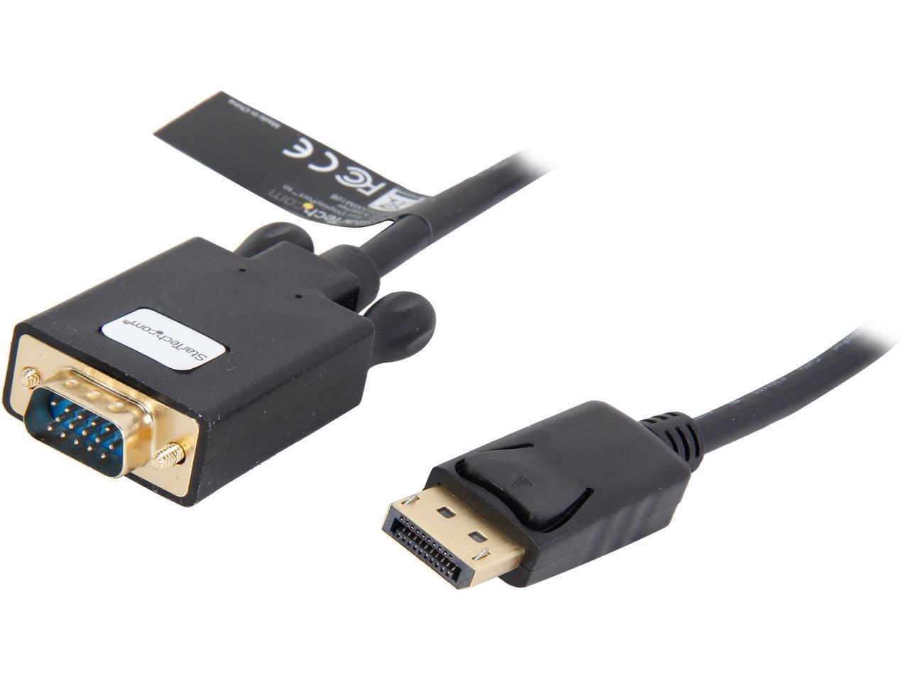 StarTech.com DP2VGAMM10B 10 ft. Black Connector A: 1 x DisplayPort (20 pin) Latc