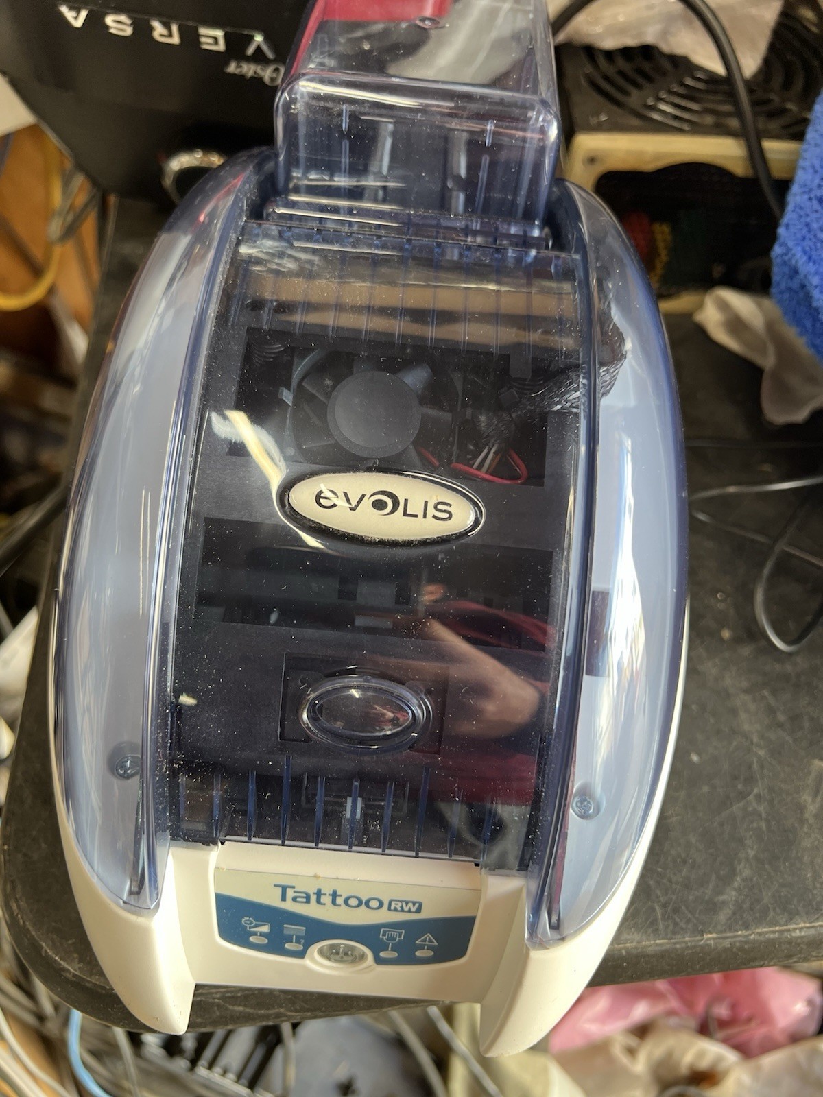 EVOLIS Tattoo Rewrite RW 2 ISO MAG 300 DPI ID Card Printer USB Network  UNTESTED