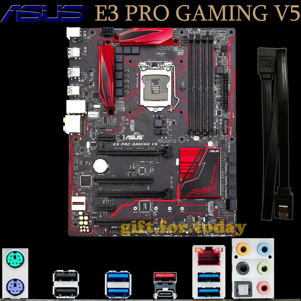 Original Asus E3 PRO GAMING V5 Intel C232 Motherboard LGA 1151 DDR4 Memory Slots