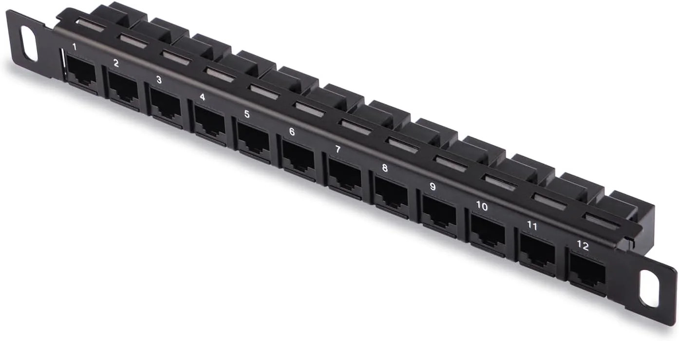 GeeekPi 12 Port Patch Panel, 10inch 0.5U CAT6 Network Patch Panel for DeskPi Rac