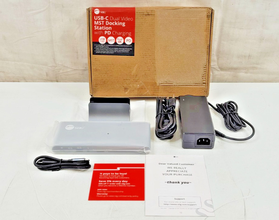 NEW SIIG USB-C Dual Video MST Docking Station with PD Charging JU-DK0N11-S1
