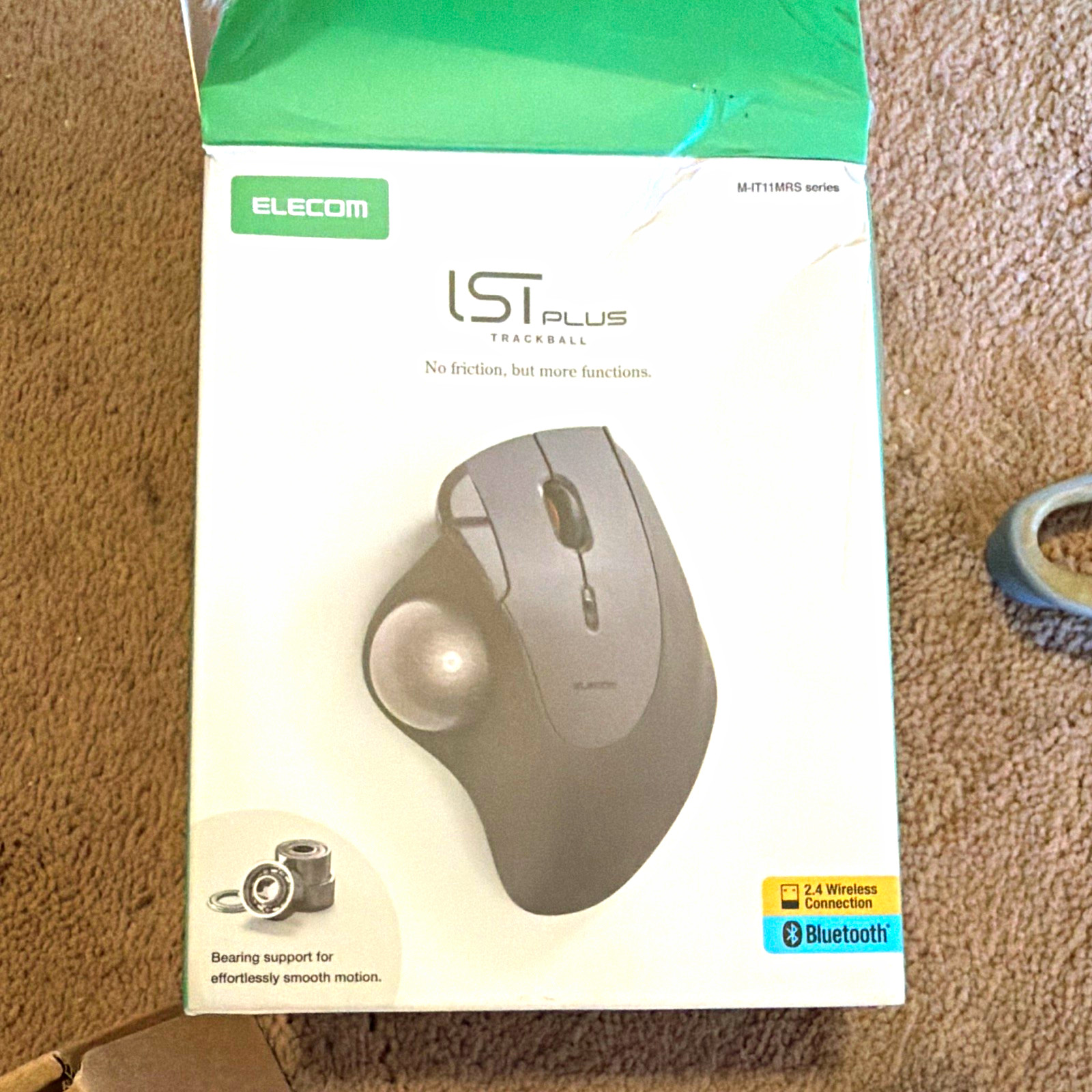 ELECOM IST Plus Wireless Bluetooth Trackball Mouse Black, 2000 DPI, 5 Buttons