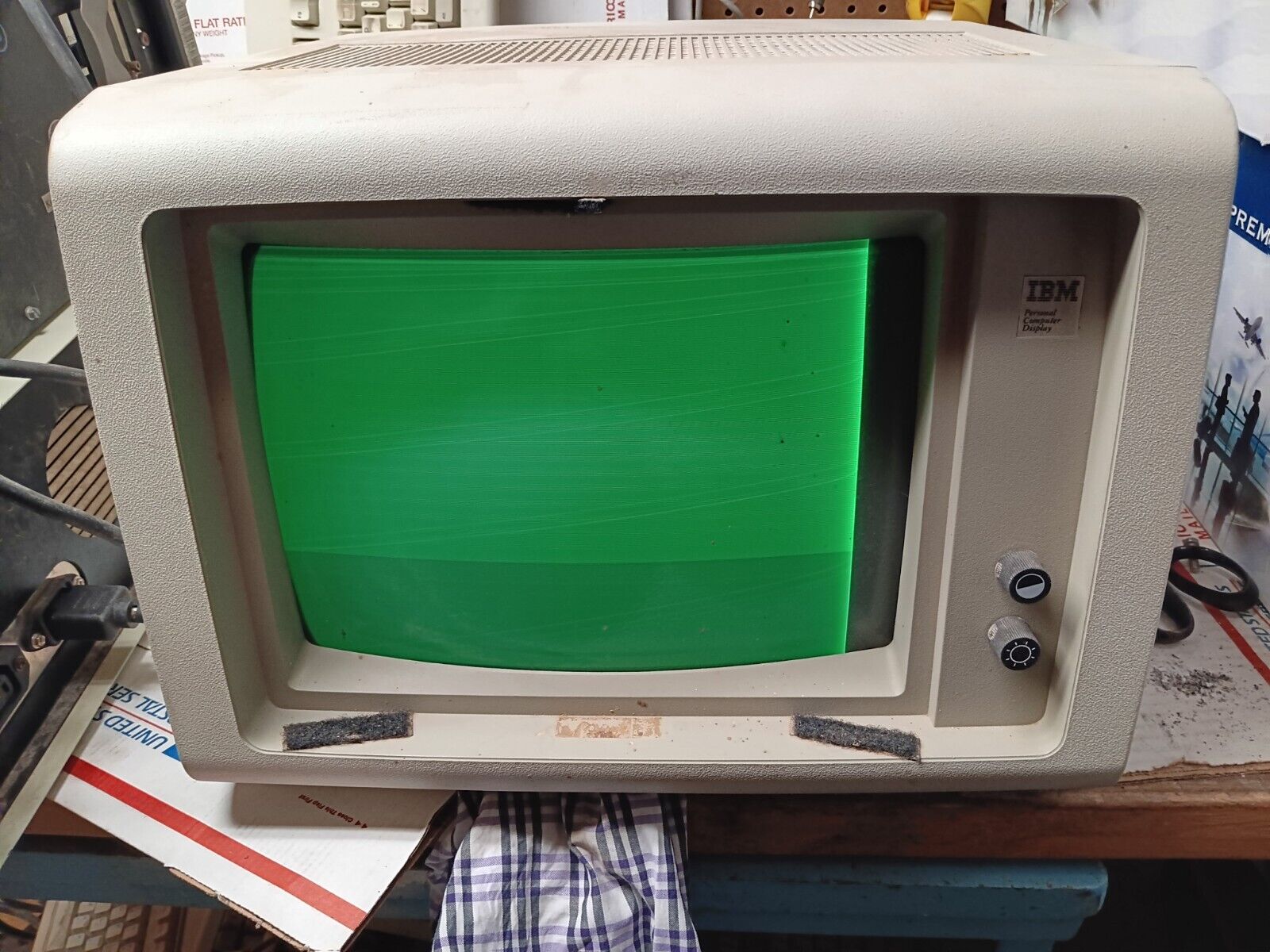 Vintage IBM 5151 Monochrome Monitor Personal Computer Display Parts Or Repair 