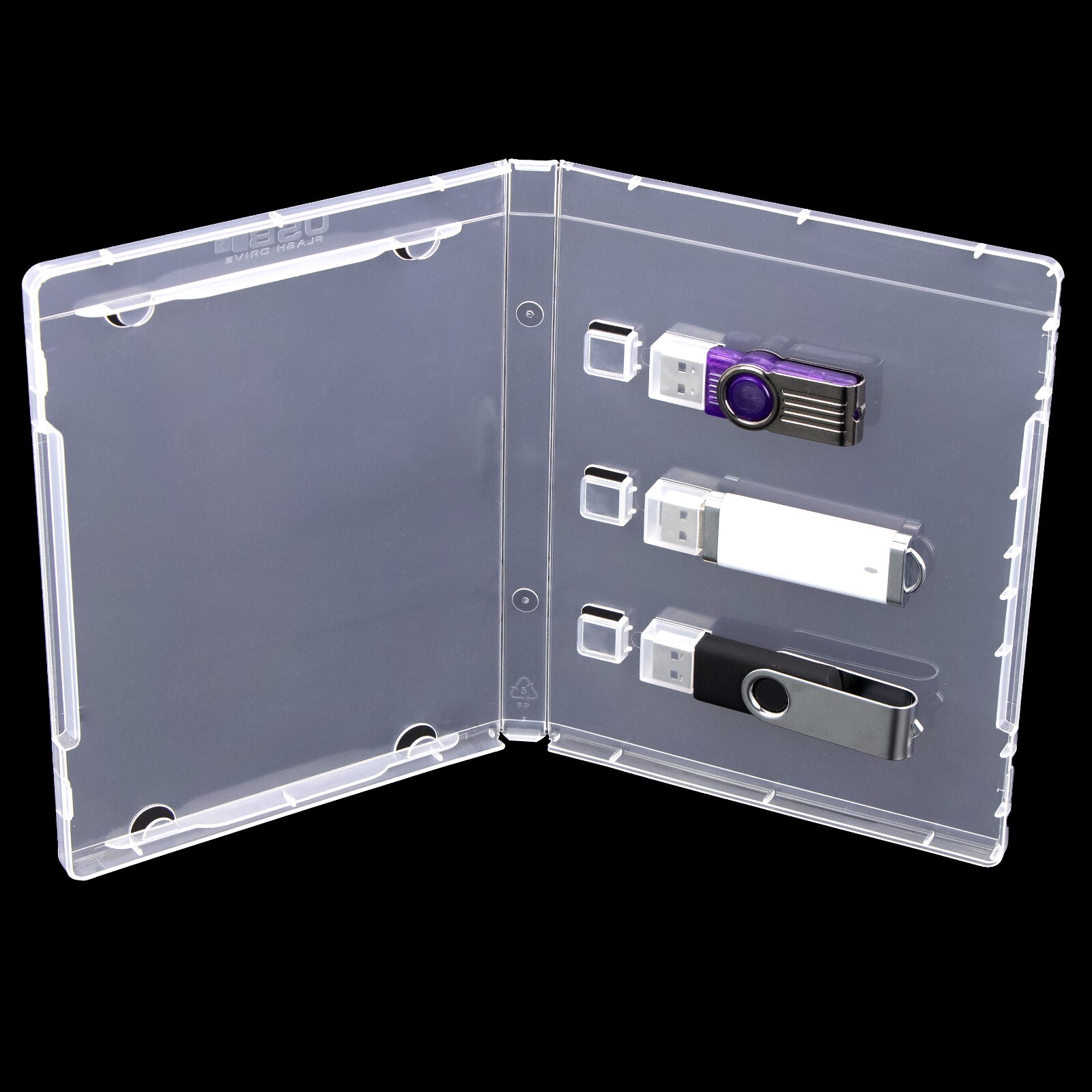 2pcs Plastic USB Flash Drive Packaging Pendrive Protector Case 3 USB-Stick Box