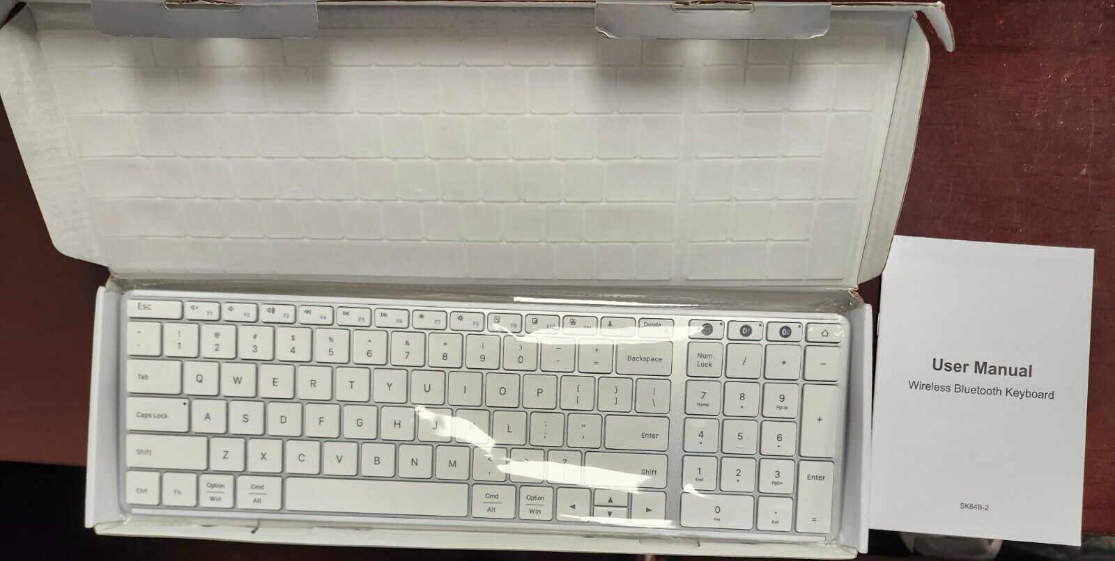 🔥🔥seenda SK64B-2 White/Silver Bluetooth Wireless Keyboard for Windows/Mac🔥🔥