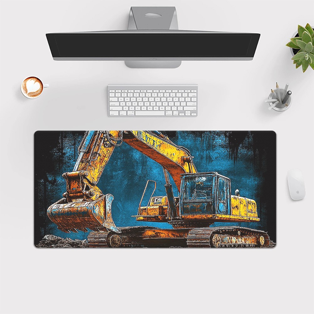 1pc Retro Excavator HD Printed Pad for Desk, Multi Functional XXL Mousepad, Ke