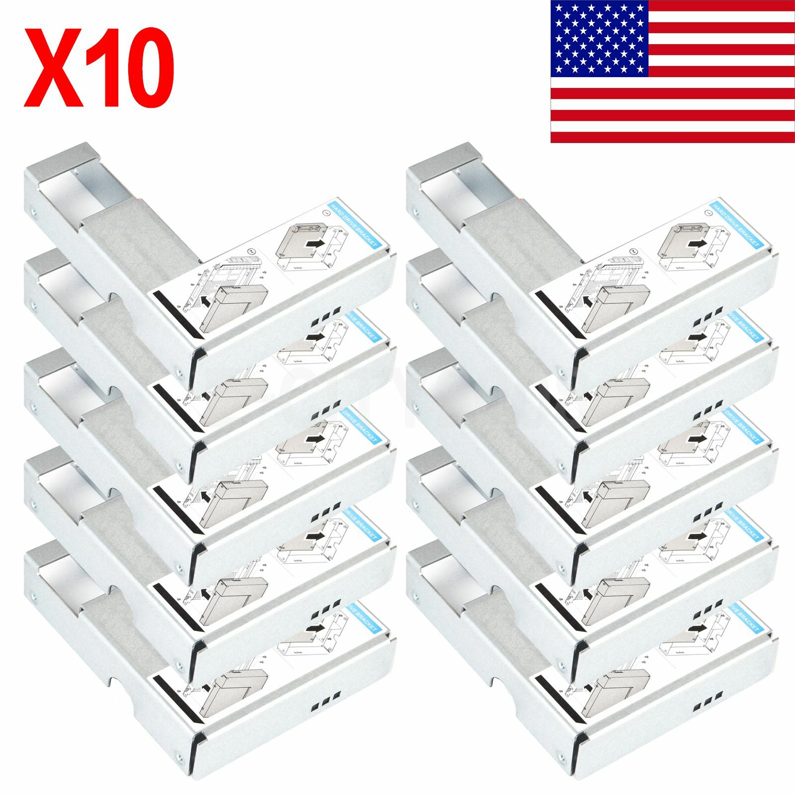 10Pcs 2.5" to 3.5" SSD transform Caddy For DELL R310 R320 R410 R415 R510 R515