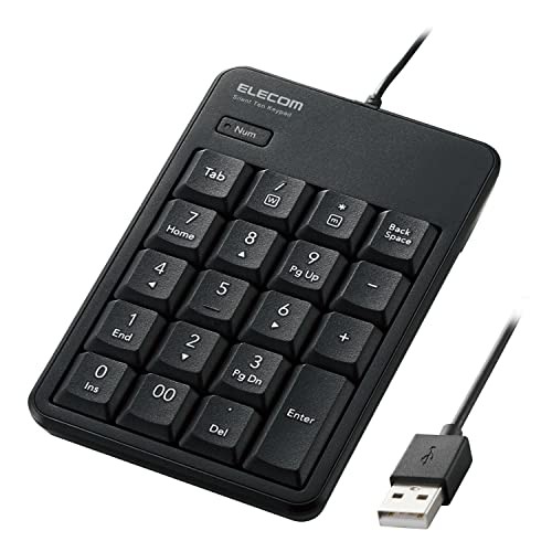 ELECOM Numeric Keypad Wired Quiet Design Antibacterial Compatible with