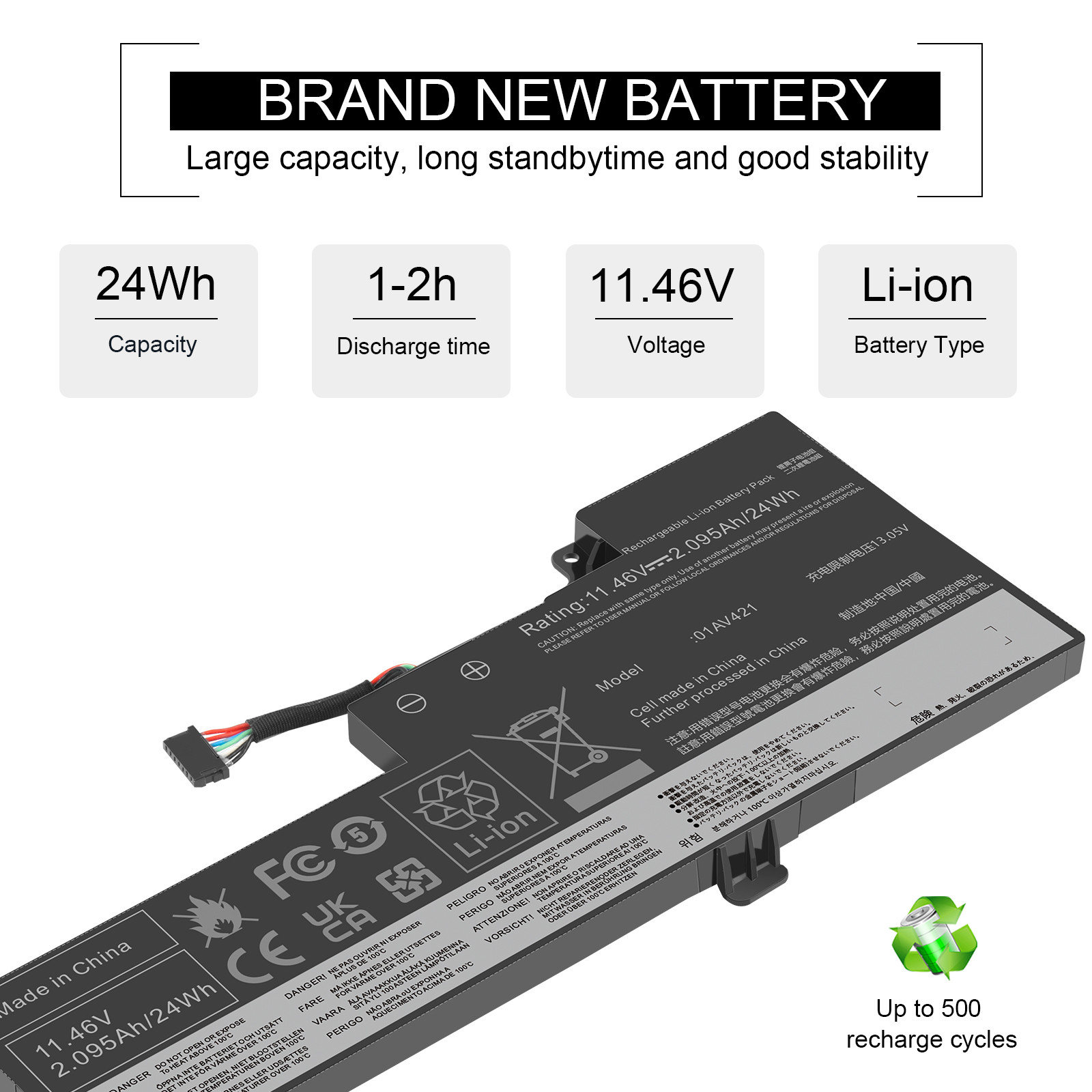 01AV419 01AV420 01AV421 01AV489 Internal Battery For Lenovo T470 T480 A475 A485