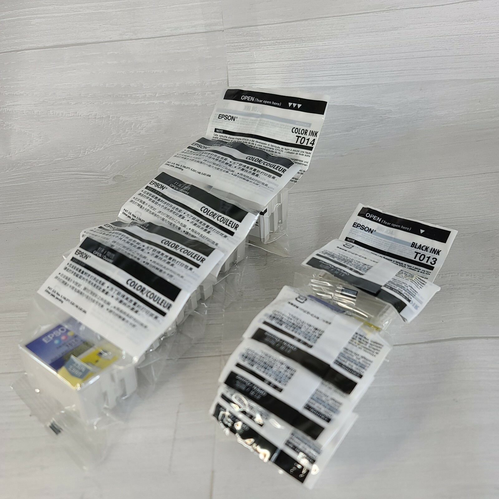 LOT OF 5 Epson T013 Black T014 Tri-Color Ink Cartridges Combo Genuine New
