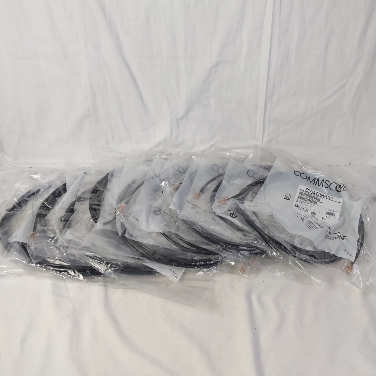 Lot of 12 Commscope Systimax Solutions GS8E-BK-12FT 12' Black Patch Cable