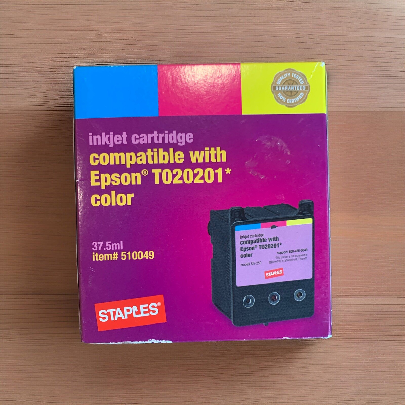 Inkjet Cartridge Compatible With Epson T020201* Staples Color Ink Cartridge