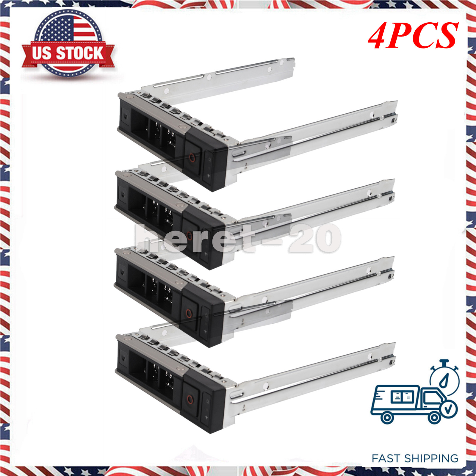 4PCS X7K8W For Dell 14th Gen R640 R740 SAS / SATA 3.5" Hard Drive Tray Caddy