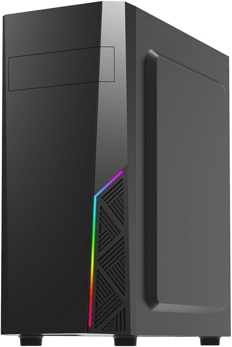 T8 Mid-Tower ATX PC Case – Spectrum RGB Lighting Strip with Control Button, 5.25