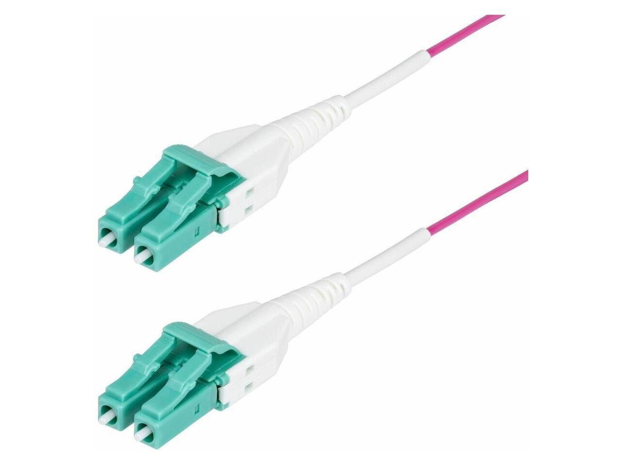 StarTech 7m 23ft LC to LC UPC OM4 Multimode Fiber Optic Cable Erika Violet 50/12