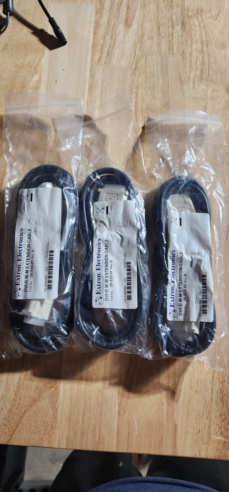 3 x Extron DVI-D M-M Extension Cable 6ft 26-535-01 (Pack Lot 3)