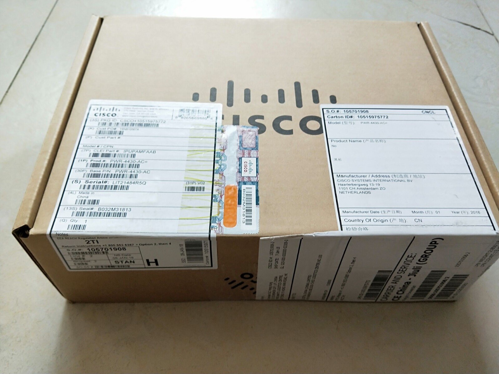 1 PC Cisco PWR-4430-AC AC Power Supply for Cisco ISR 4430 FAST SHIPPING UPS DHL