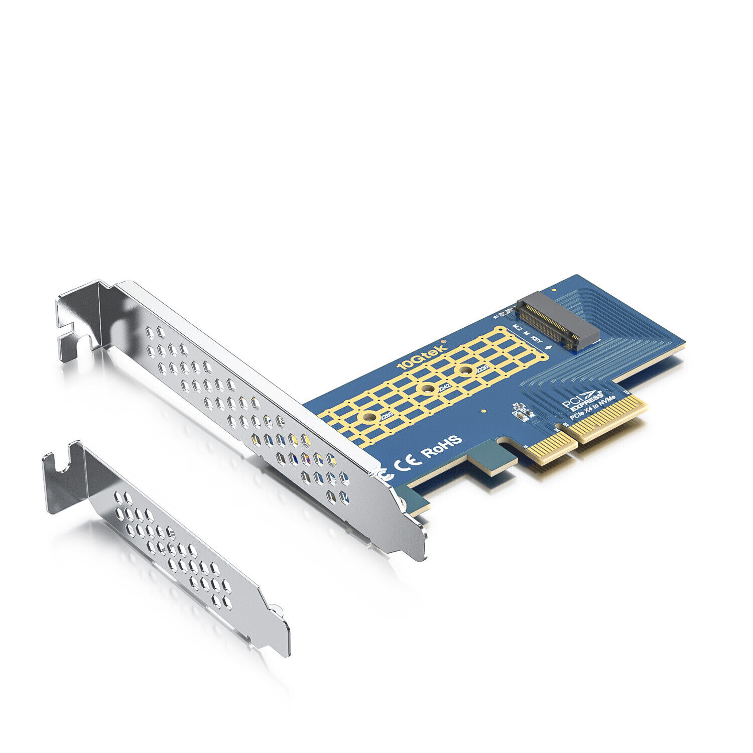 M.2 NGFF M-Key to PCIe x4 NVMe SSD Adapter Card 2230,2242,2260,and 2280 drives