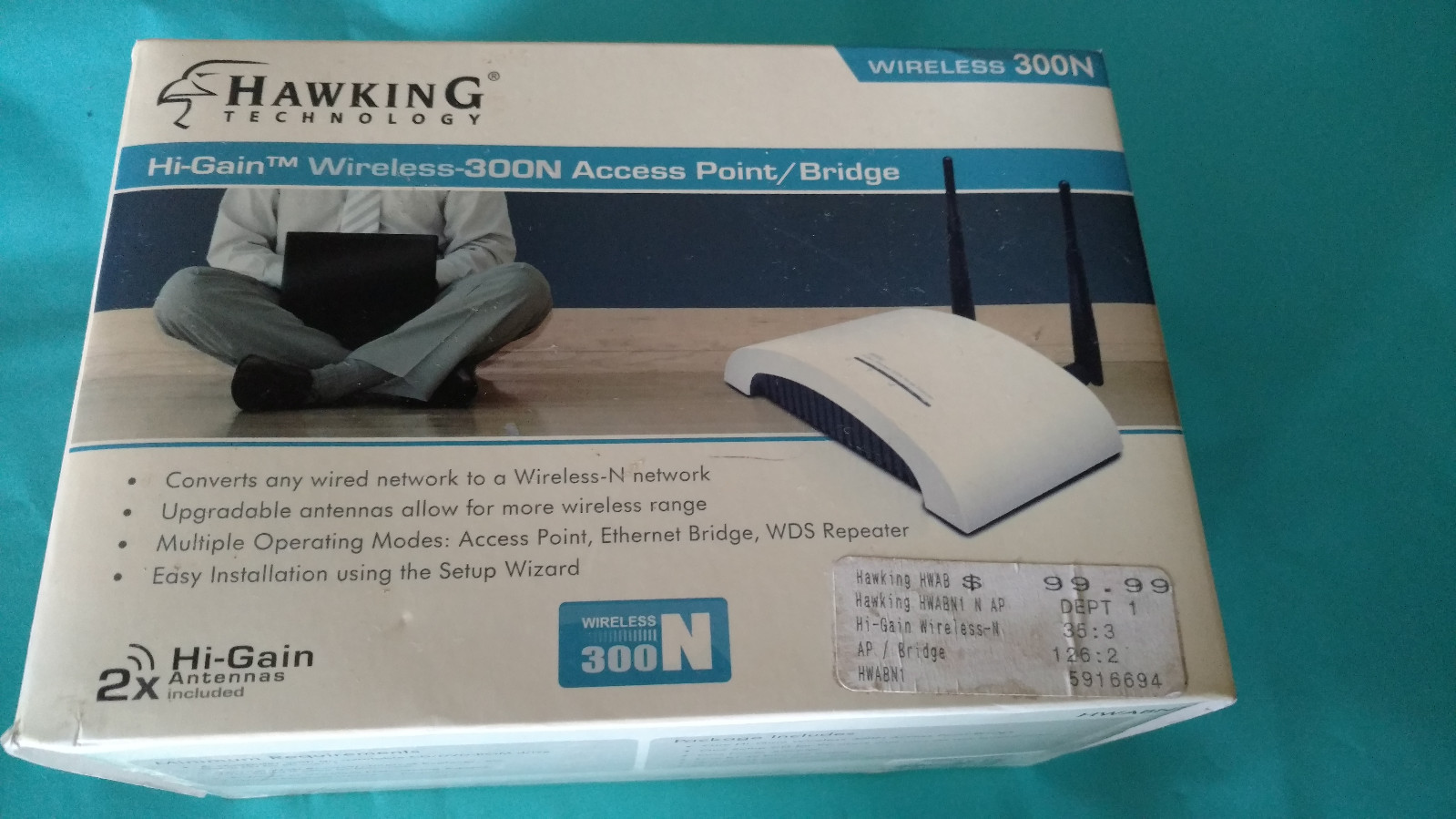 Hawking Hi-Gain Wireless 300N Access Point/Bridge,  HWABN1