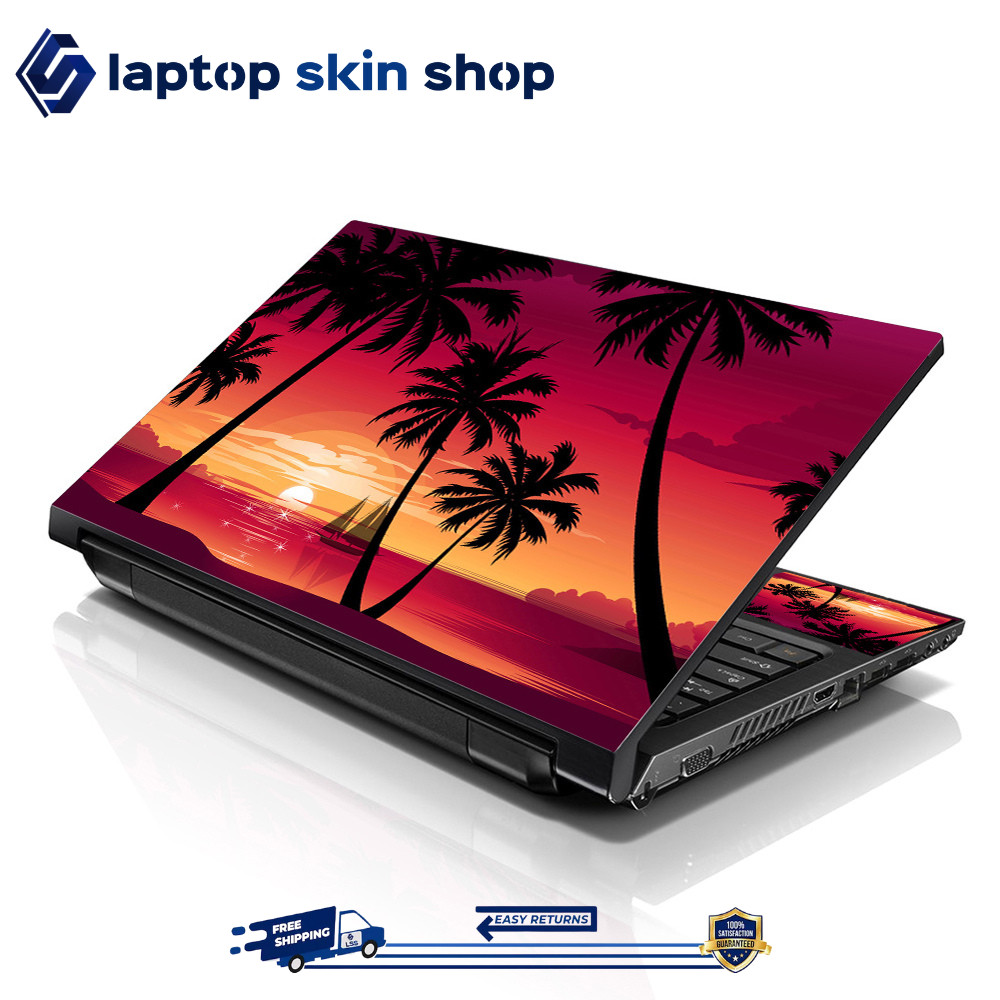 Laptop Skin Sticker Decal Cover for Notebook Apple Asus Sunset Beach 13-16 inch
