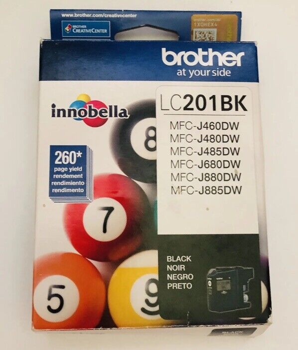 Brother LC201BK Standard Yield Black Ink Cartridge Exp 04/2017