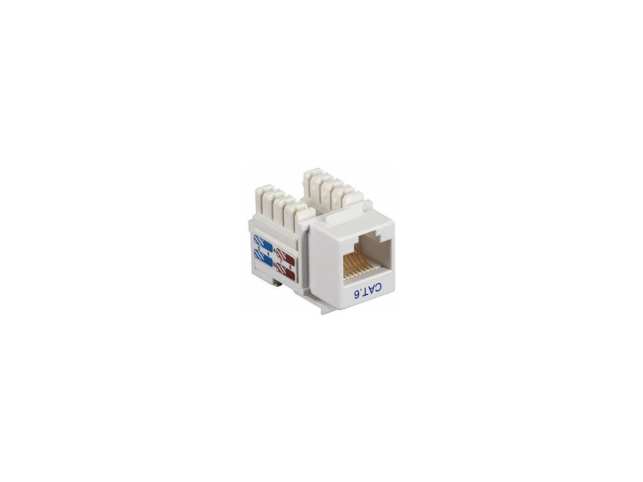 Black Box CAT6 Value Line Keystone Jack, White, 25-Pack