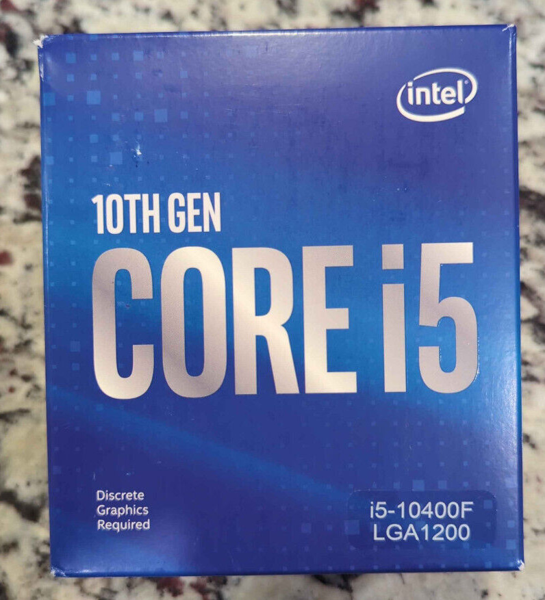 Intel Core i5-10400F 2.9 GHz 12MB Cache 6-Core CPU, LGA1200 BX8070110400F
