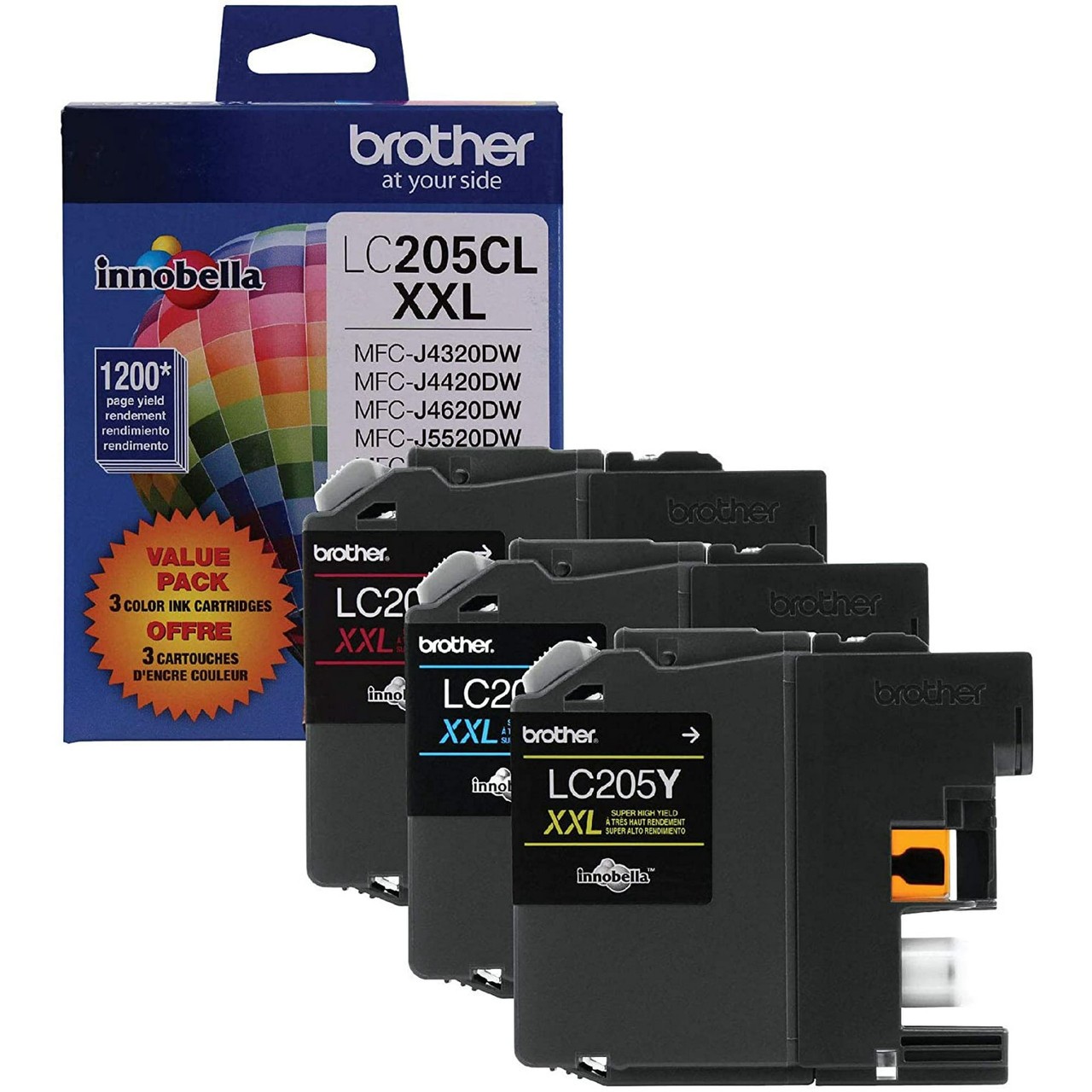 Brother Genuine Super High-yield Color Printer Ink Cartridge, LC2053PKS