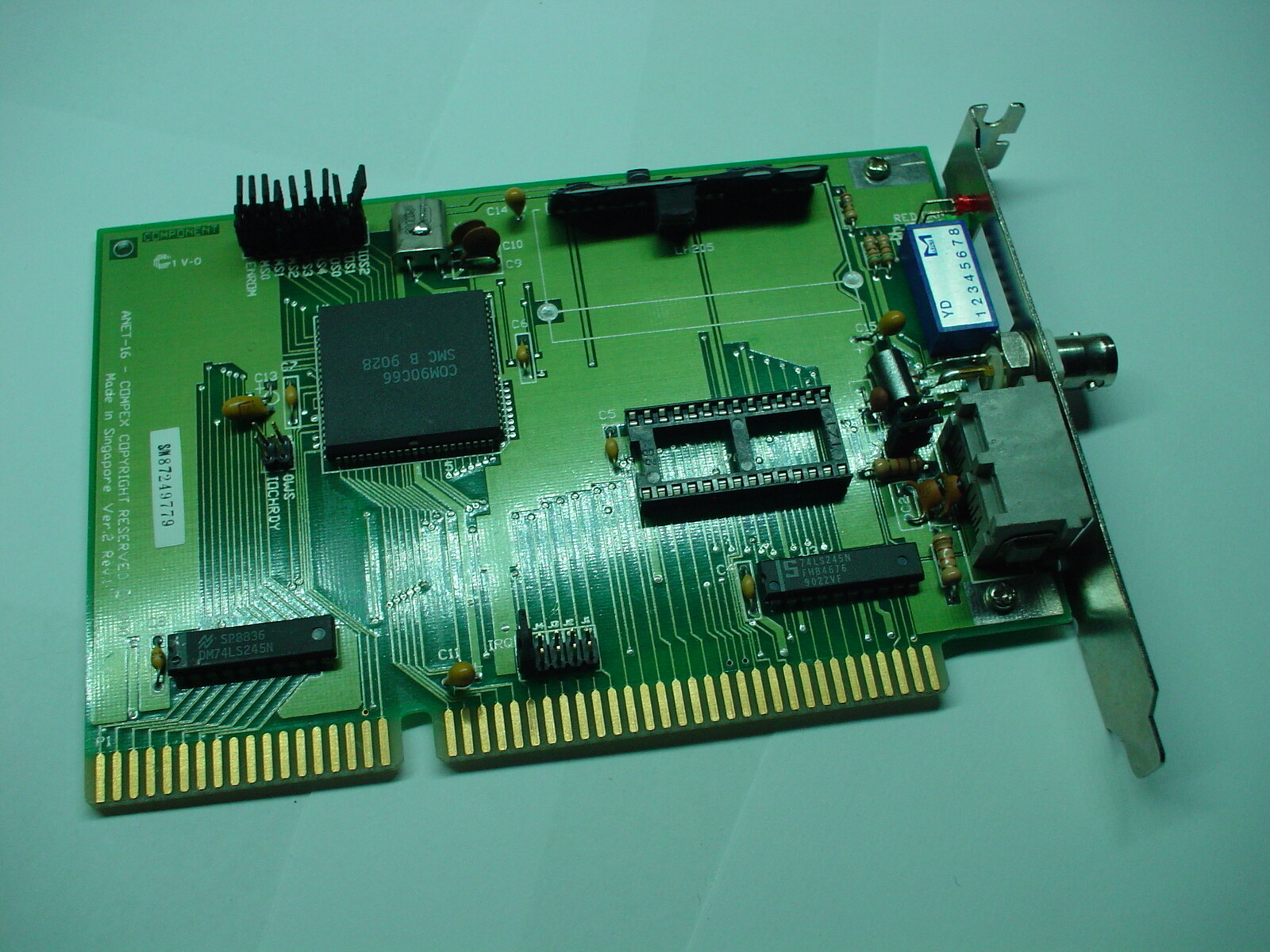 Compex ReadyLINK ANET16-1A ISA CARD Ver.2 Rev.1 1990 VINTAGE COMPUTER PC