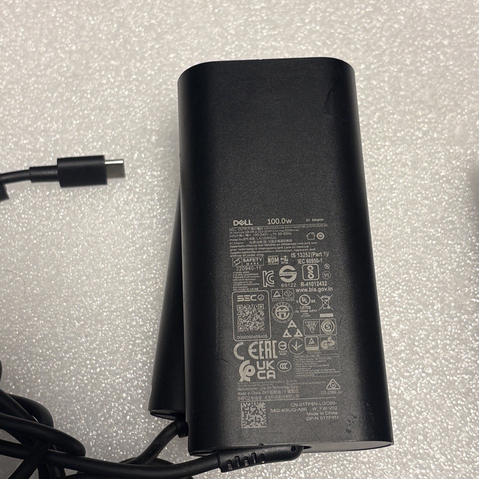 Original DELL 100W USB-C  Genuine LA100PM220 LAPTOP AC POWER ADAPTER With Cable
