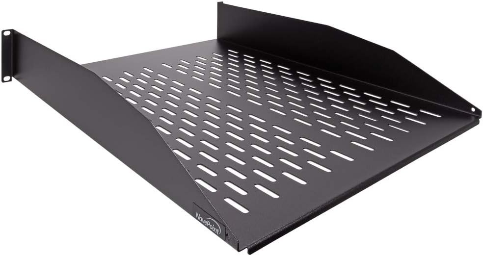 2U 19-Inch Heavy Duty Vented Rack Mount Cantilever Fixed Server Cabinet Shelf