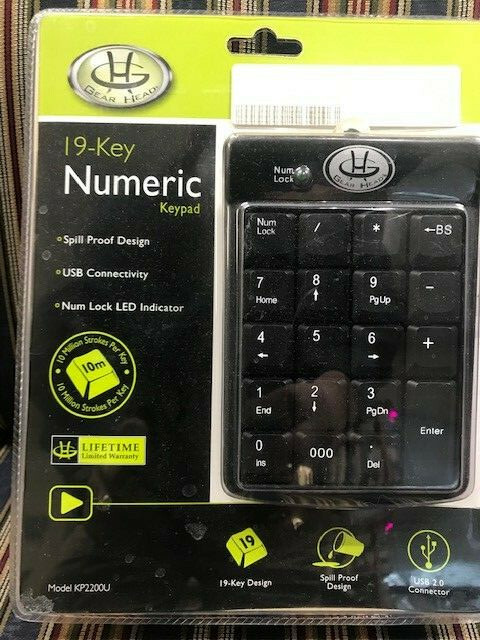 USB 19 Key Numeric Keyboard from Gear Head   KP2200U