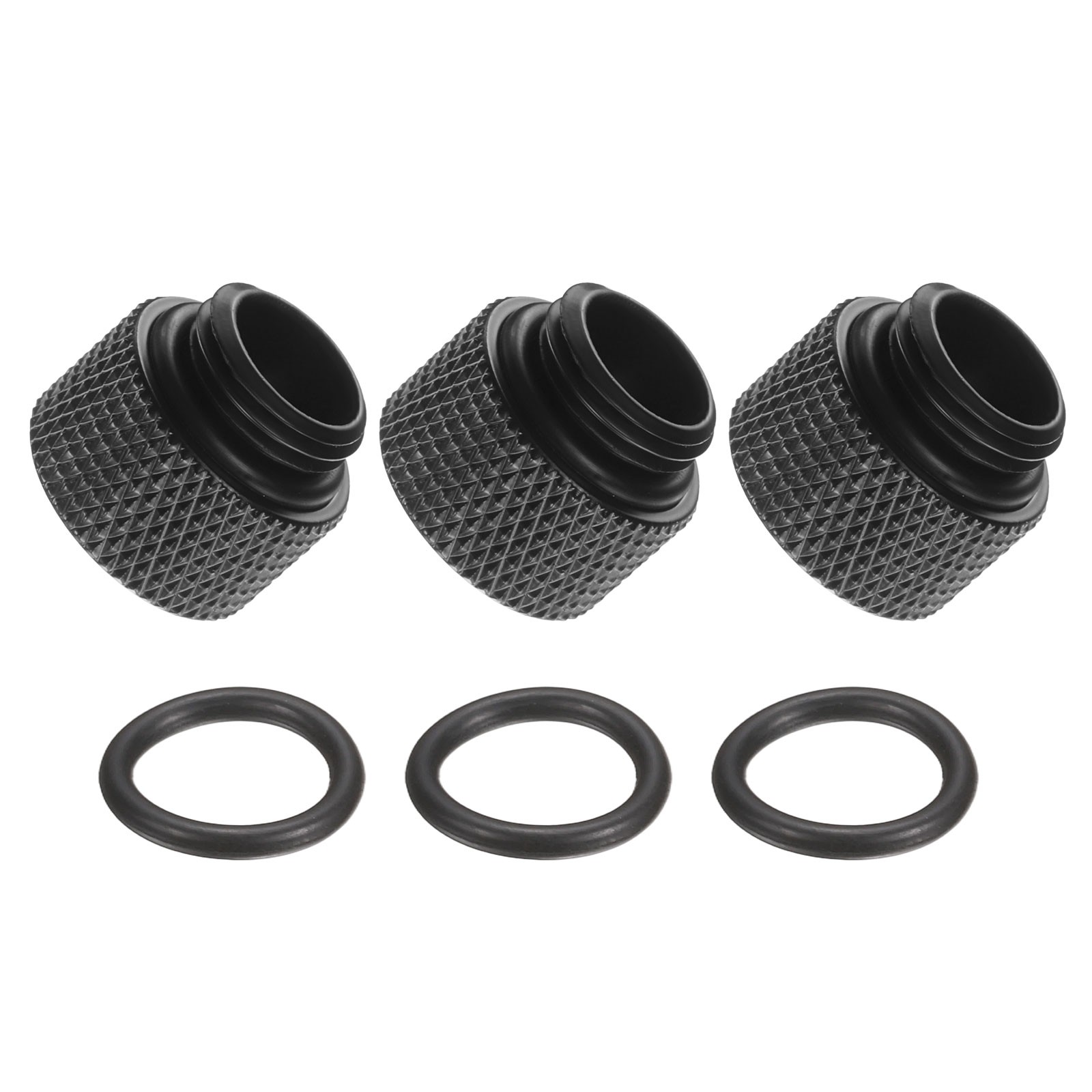 3Pcs G1/4" Male to Female Extender Fitting 15mm, Black