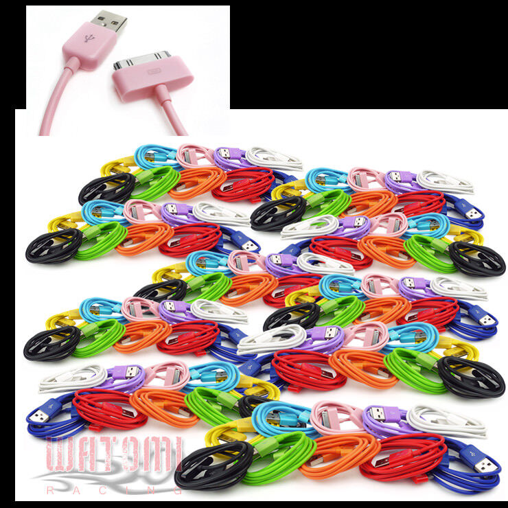 100X 3FT USB SYNC DATA POWER CHARGER CABLES IPHONE 4S 4 3GS IPOD TOUCH NANO IPAD