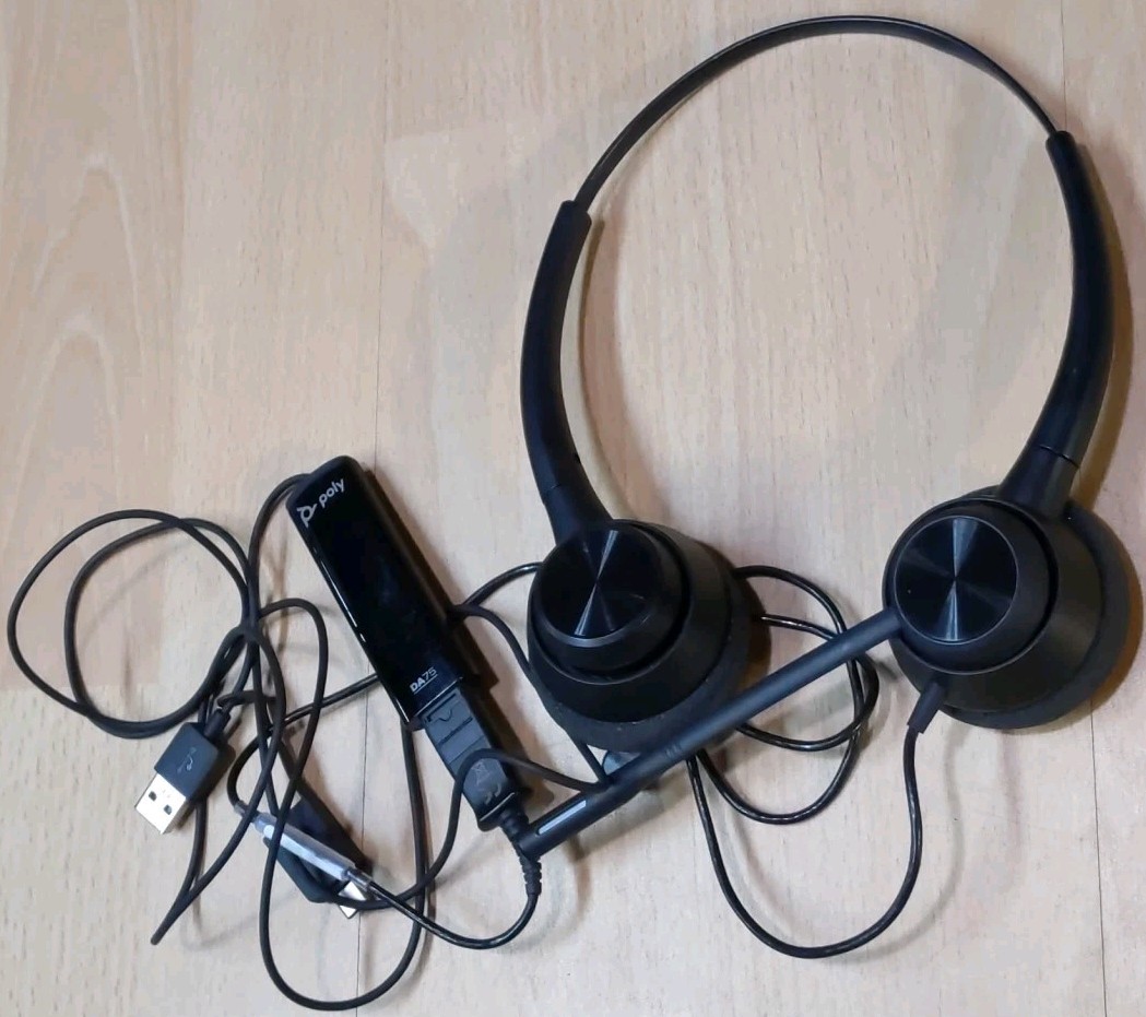Plantronics Poly EncorePro 320 Binaural Headset + DA75 USB-C Adapter Tested