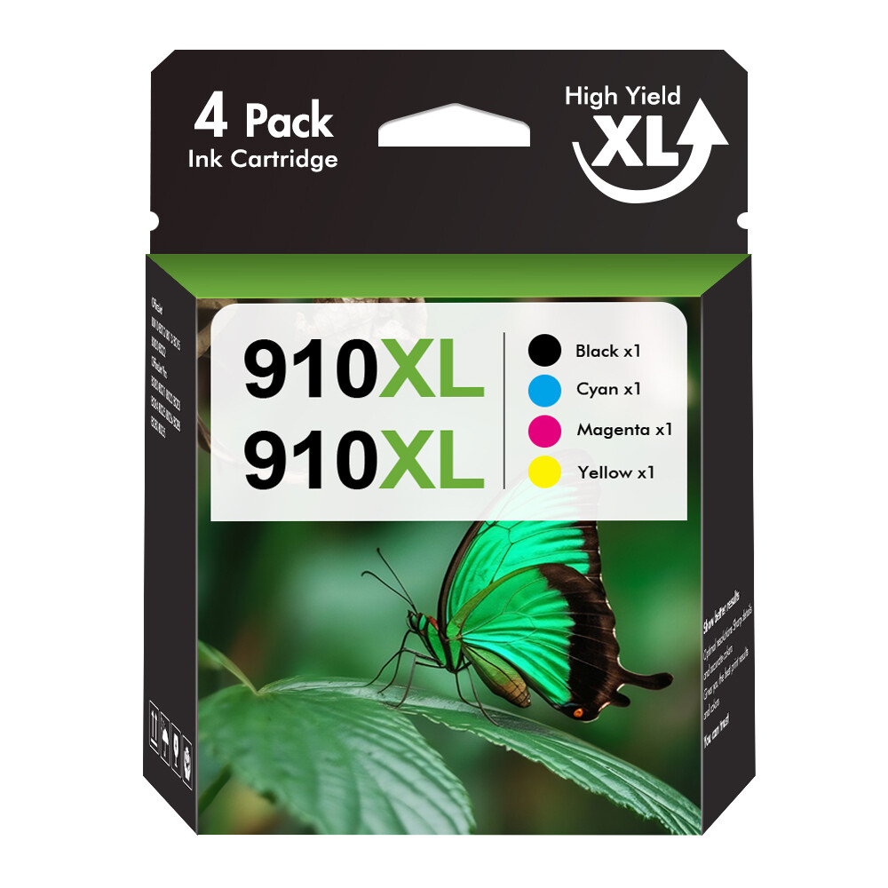 4PACK 910XL Ink Combo W/Chip for HP OfficeJet Pro 8010 8015 8020 8022 8025 8028