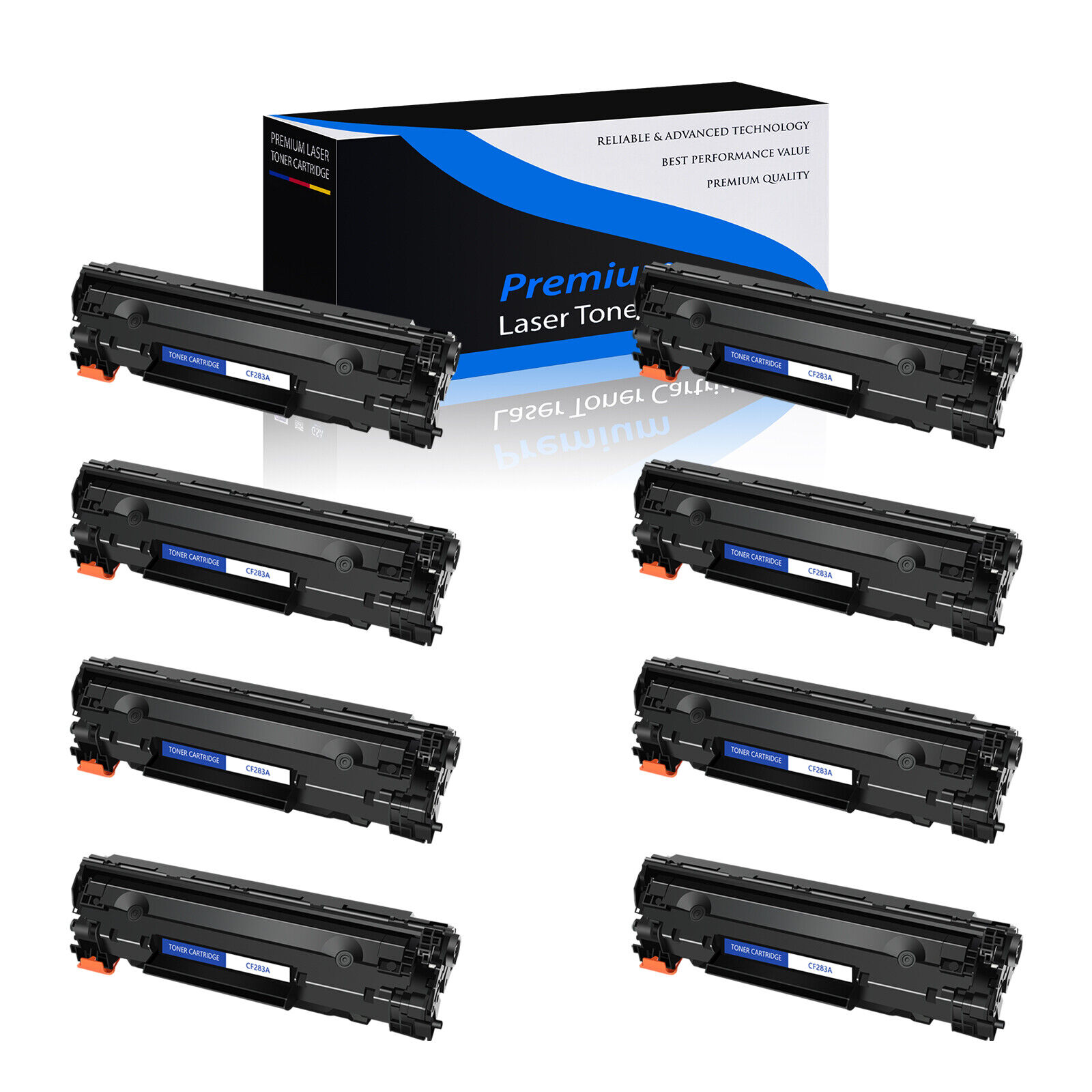 8PK High Yield CF283A 83A Toner for HP LaserJet Pro MFP M125nw M125a M127fw