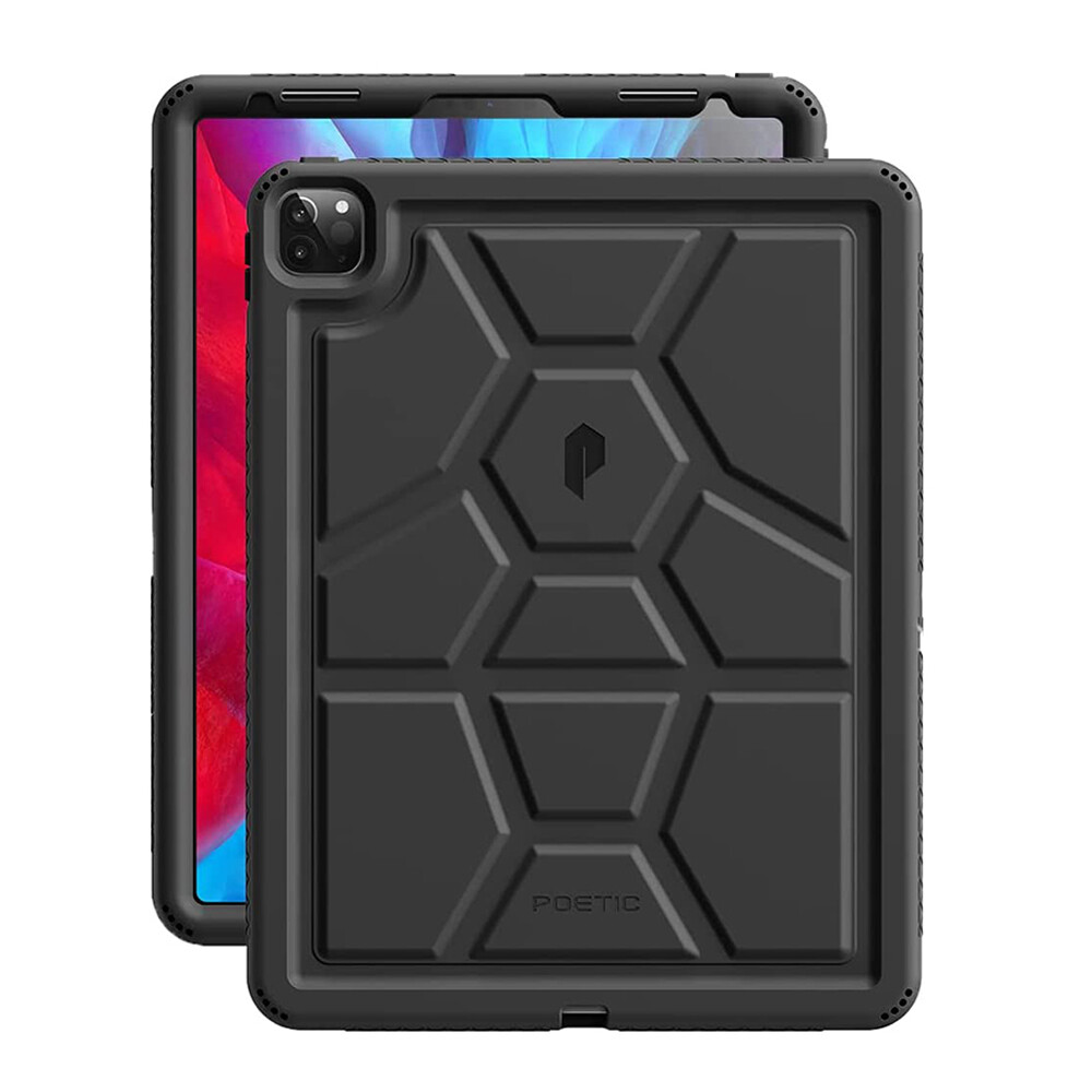 For ipad Pro 12.9 3rd Gen Case 2021 Tablet Cover Black Soft Silicone Full Body