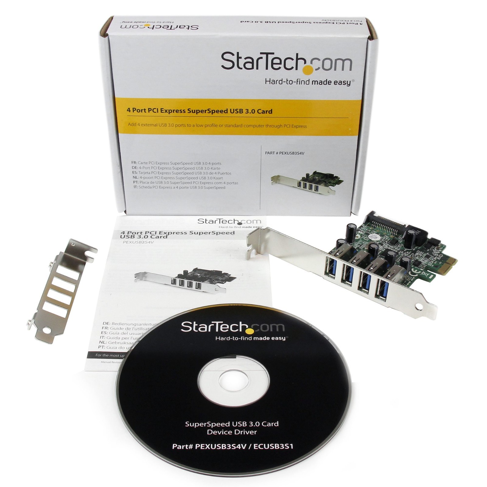NEW StarTech 4-Port PCI Express USB 3.0 Controller Card, 5Gbps (PEXUSB3S4V)