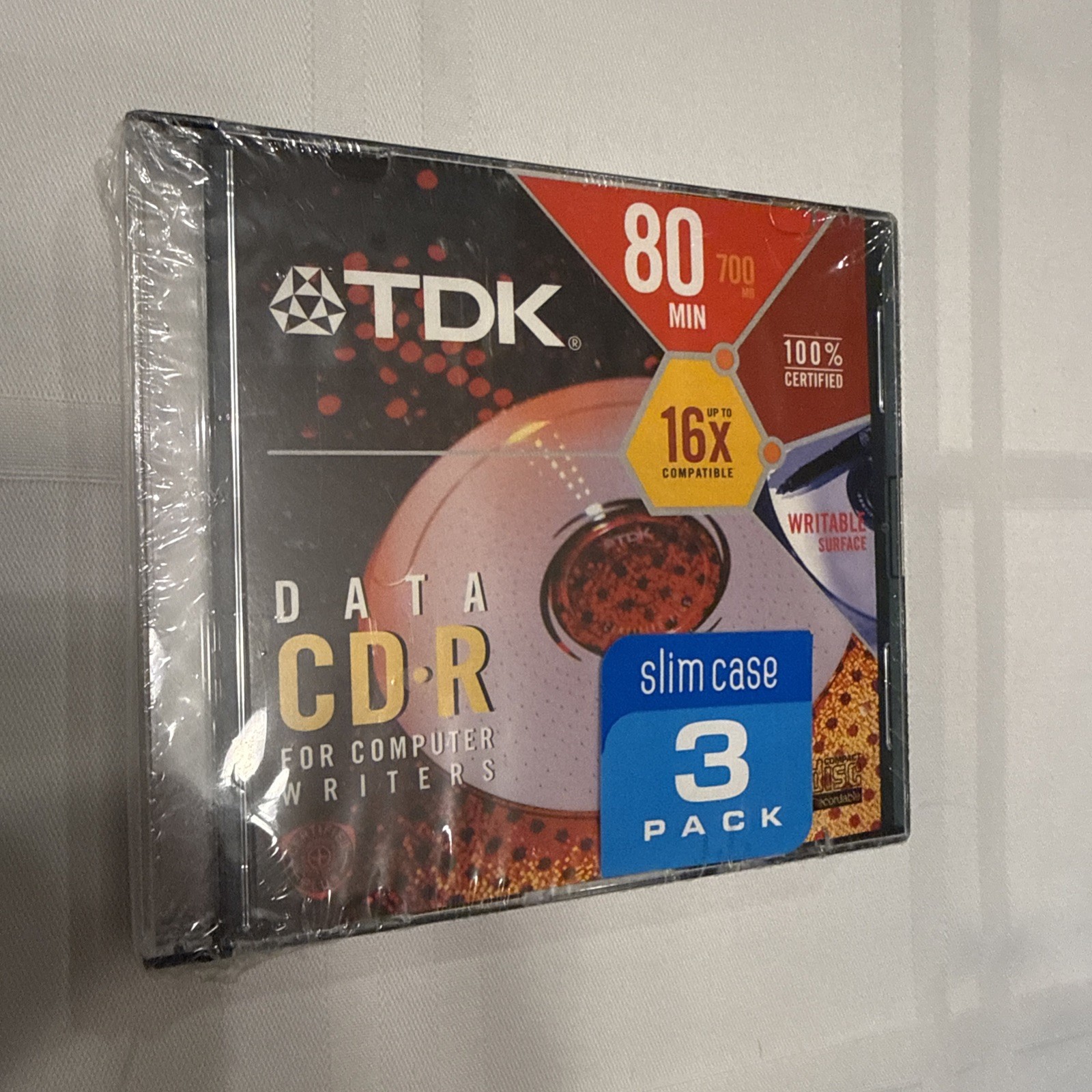 New TDK CD-R 80 min 700MB Disk Certified Plus CD-R 3 Pack