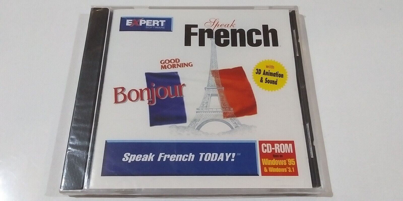 NEW - SPEAK FRENCH CD ROM 1996 EXPERT FOR WIN 95 & 3.1 USA