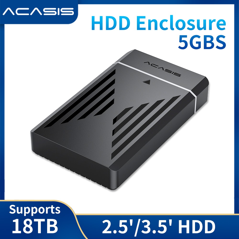 Acasis 2.5/3.5" USB 3.0 SATA HDD Case High-Speed Transfer for External Storage