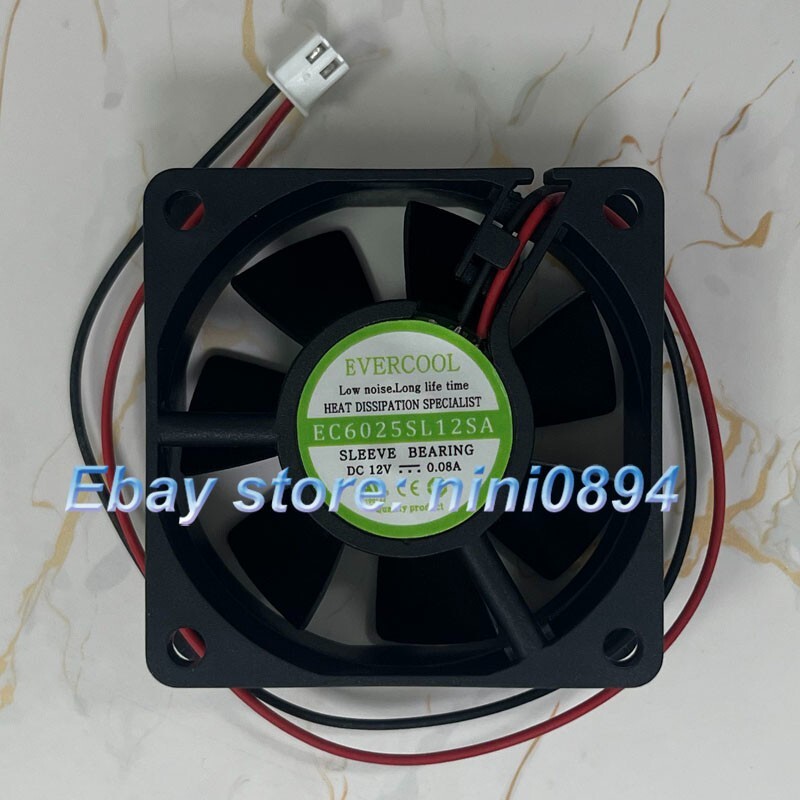 EVERCOOL EC6025SL12SA DC12V 0.08A 60*25MM 2-Wire Cooling Fan