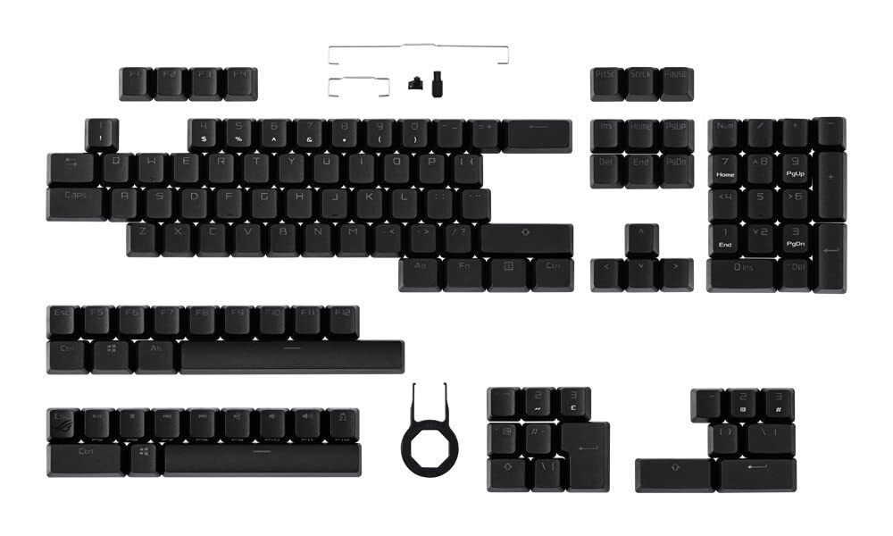 ASUS ROG PBT Keycap Set, Premium, Durable PBT Material Keycaps with Shortened St
