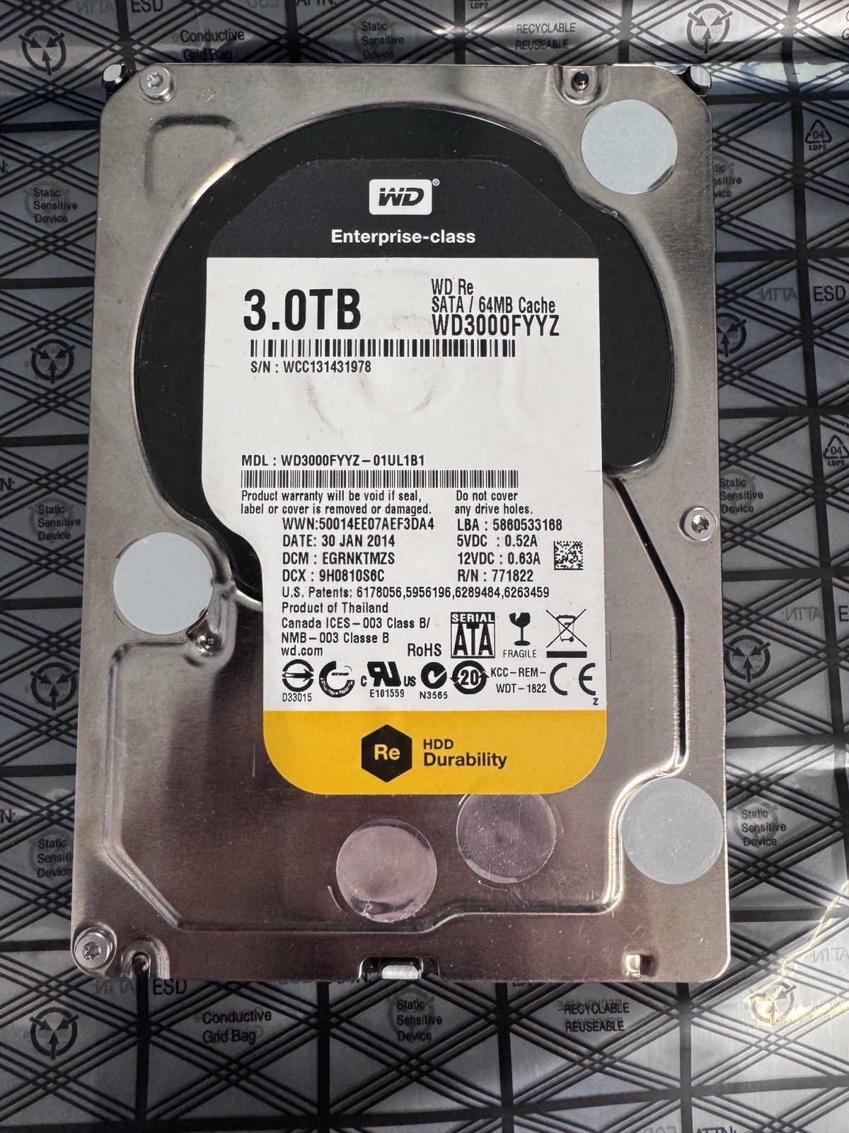 Western Digital WD Re Enterprise 3TB 3.5" SATA HDD WD3000FYYZ