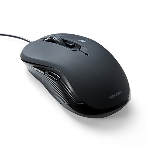 Sanwa Direct Wired Mouse Blue LED Sensor 5 Buttons DPI Switching Rubber Coating