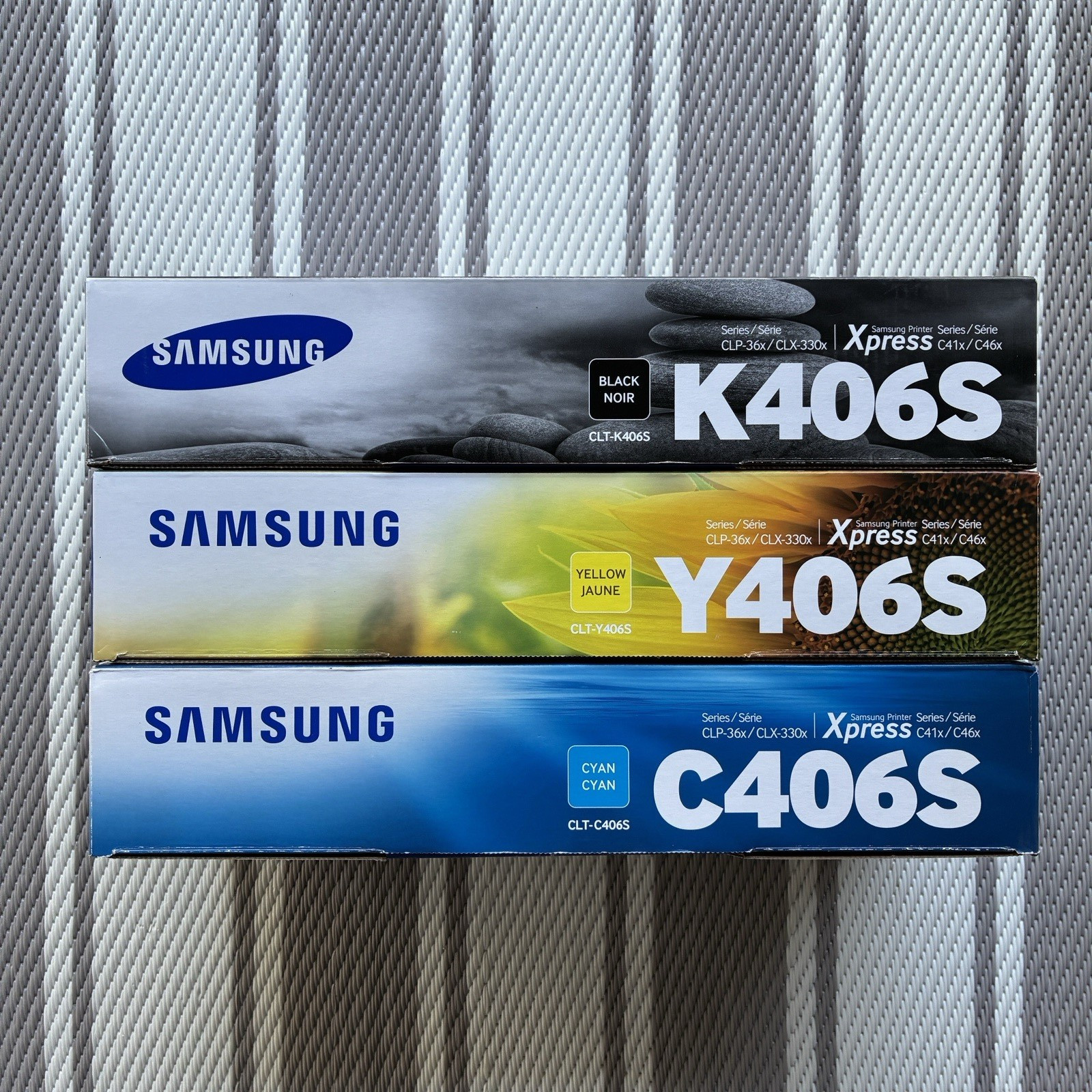 Samsung CLT-K406S CLT-C406S CLT-Y406S Toner Cartridge New Sealed Lot Of 3