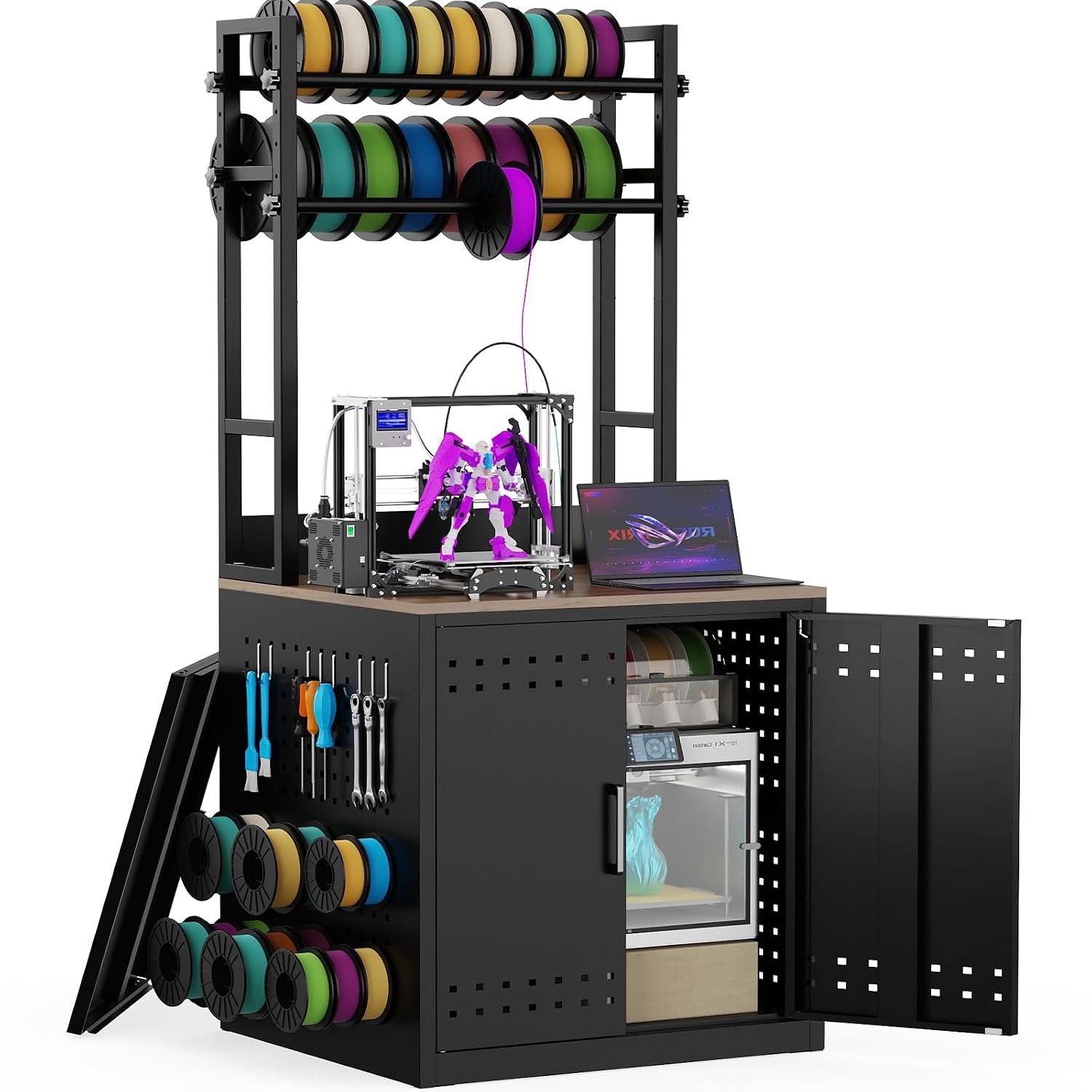 3D Printer Stand W/ Filament Storage,Heavy Duty 3D Printer Table Ultra-Stable