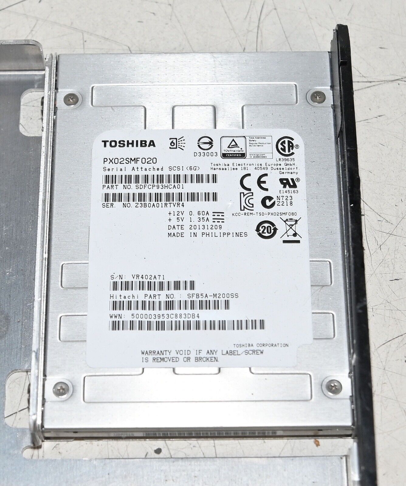 Toshiba PX02SMF020 200GB SSD SAS 6G Hitachi SLB5A-S200SS