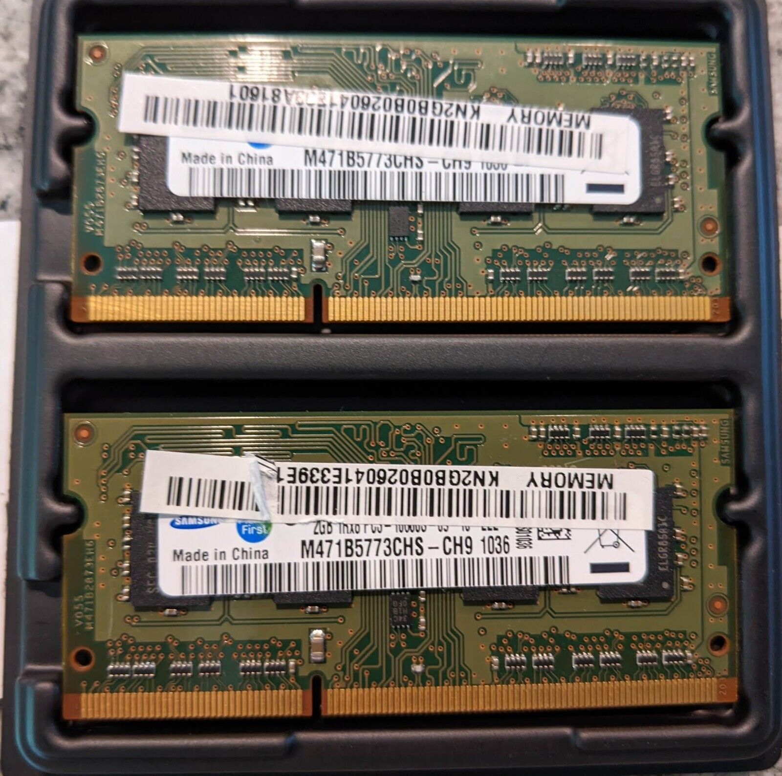 2x 2GB SODIMM Laptop RAM - DDR3 PC3 1066MHz